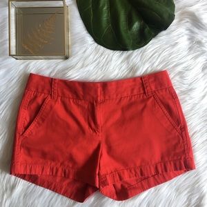 J. Crew 3” Classic Chino Red Cotton Shorts